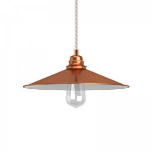 Závesná lampa s textilným káblom, tienidlom Swing a kovovými detailmi – Vyrobená v Taliansku