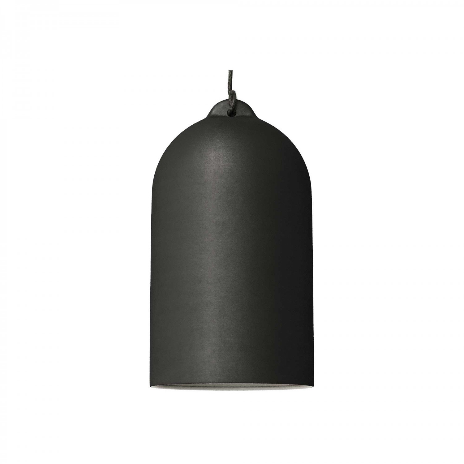 Závesná lampa s textilným káblom a keramickým tienidlom Zvon XL – Vyrobená v Taliansku