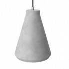 Závesná lampa s textilným káblom, betónovým tienidlom Funnel a kovovými detailmi – Vyrobená v Taliansku