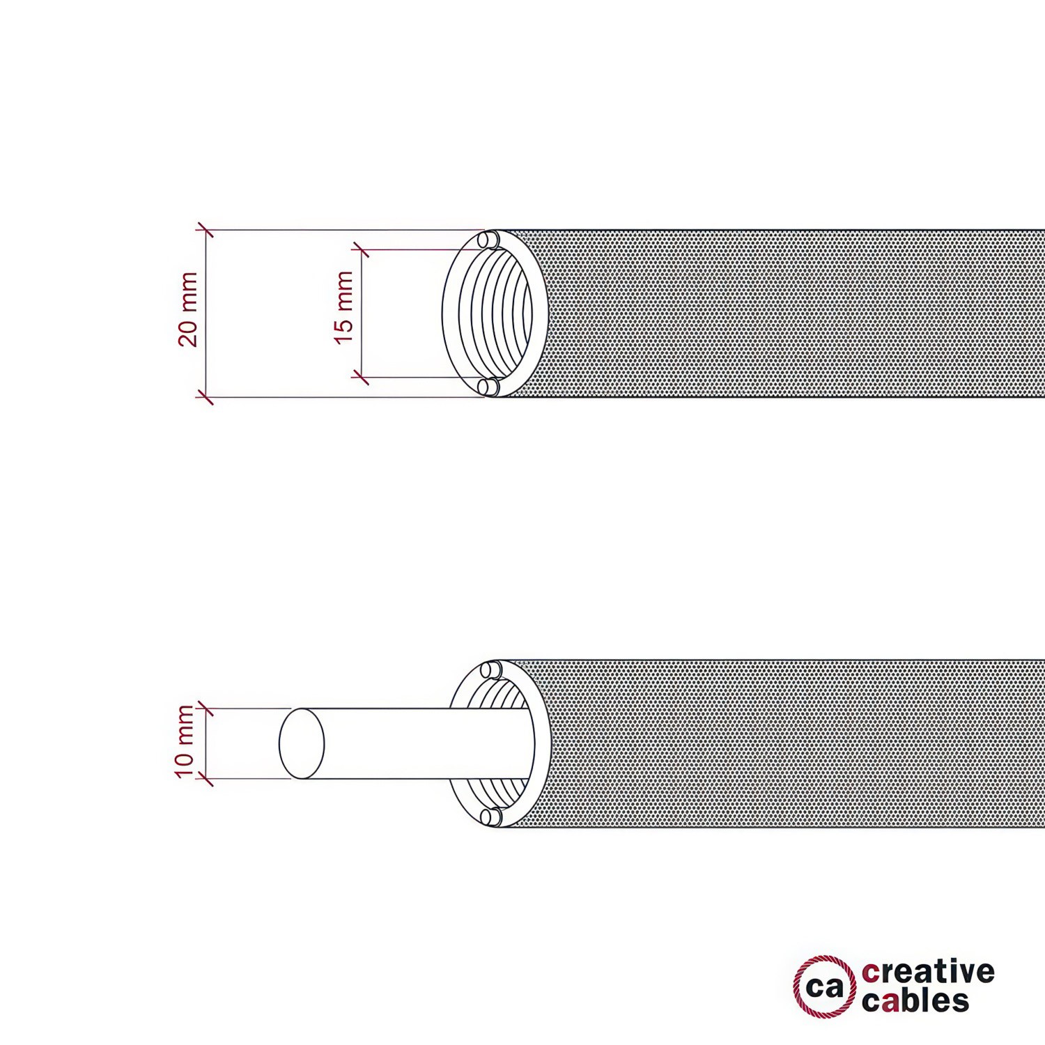 Creative-Tube - ohybná trubica potiahnutá hodvábnou tkaninou farby Cipria RM27, priemer 20 mm