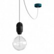 EIVA Závesná lampa do exteriéru pre tienidlo, 5m textilného kábla, silikonová rozeta a objímka, IP65 vodeodolná
