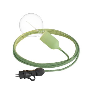 Eiva Snake Pastel, prenosná vonkajšia lampa, 5m textilný kábel, vodeodolná objímka IP65 a zástrčka