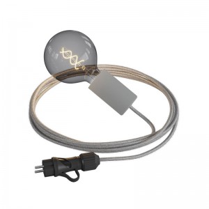 Eiva Snake Elegant, prenosná vonkajšia lampa, 5m textilný kábel, vodeodolná objímka IP65 a zástrčka