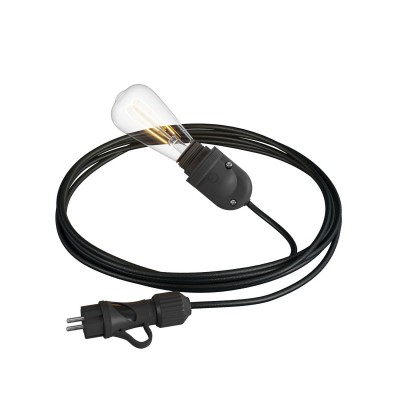 Eiva Snake, prenosná vonkajšia lampa, 5m textilný kábel, vodeodolná objímka IP65 a zástrčka