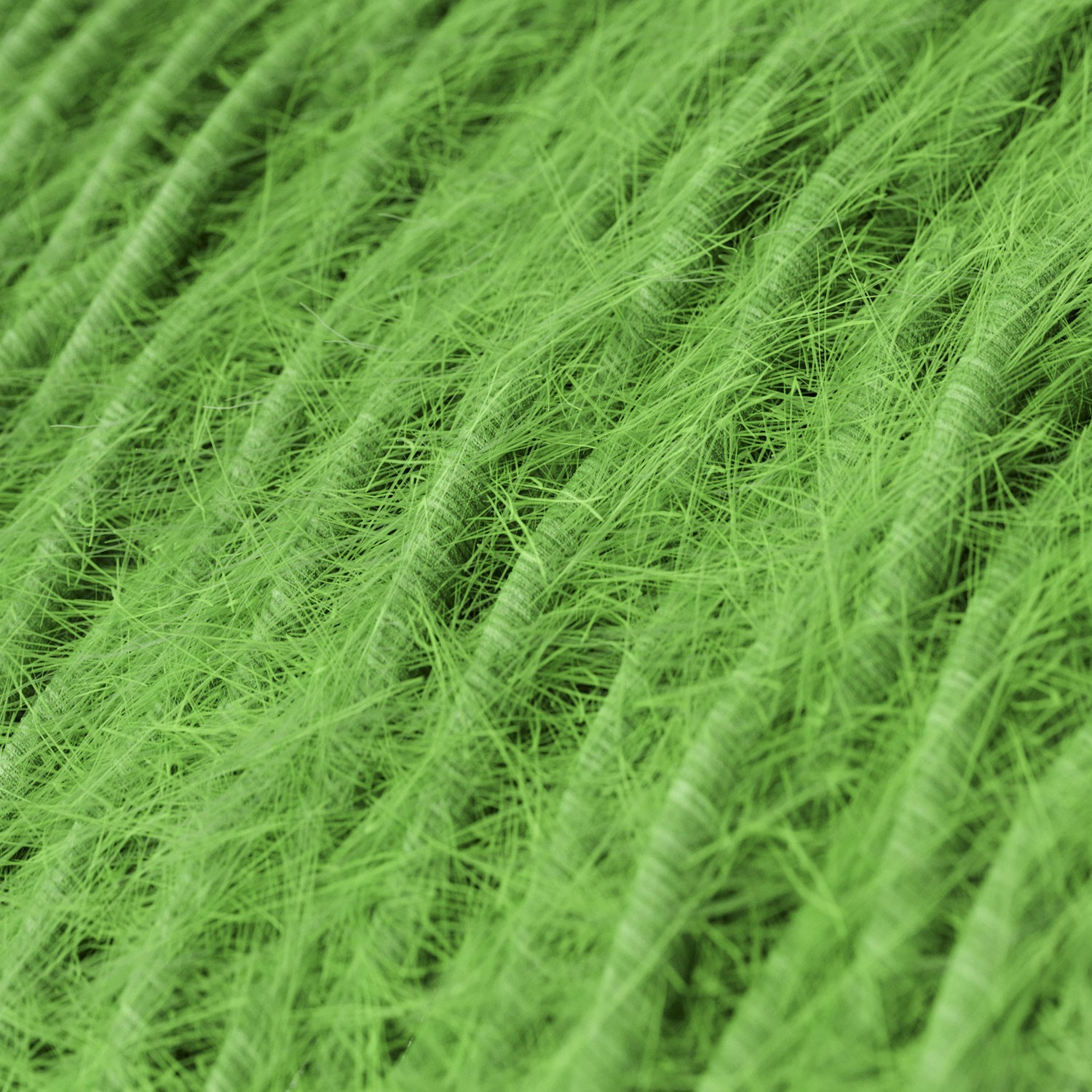 Burlesque stočený textilný elektrický kábel s chlpatým efektom TP06 zelený