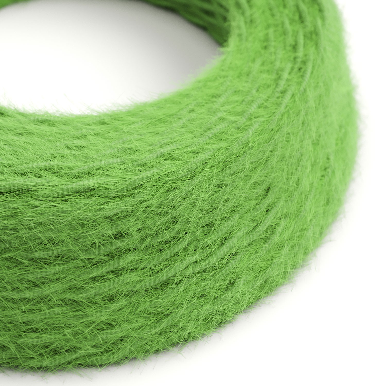 Burlesque stočený textilný elektrický kábel s chlpatým efektom TP06 zelený