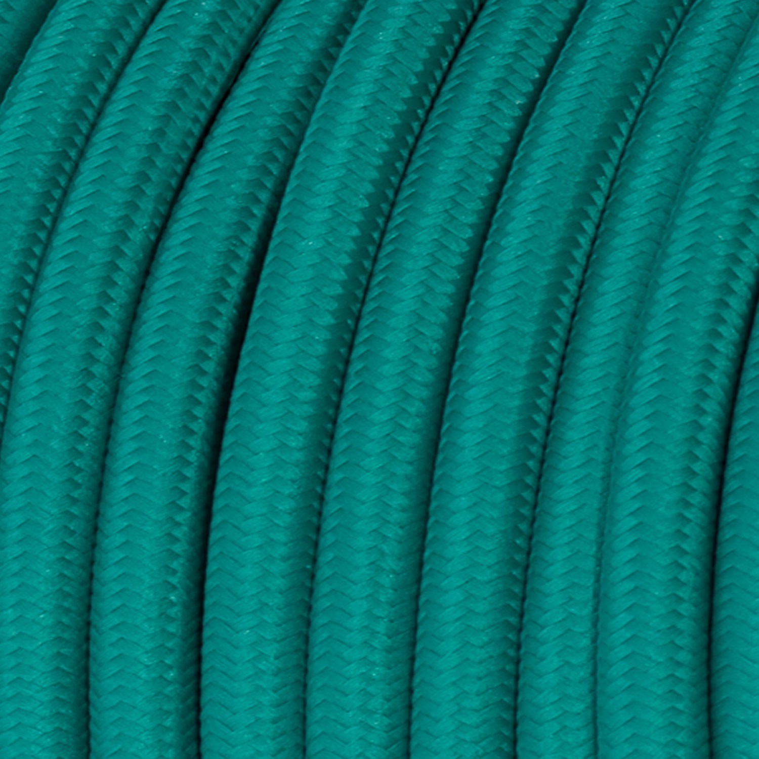 Okrúhly textilný elektrický kábel, umelý hodváb, jednofarebný, RM71 Tyrkysový
