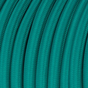 Okrúhly textilný elektrický kábel, umelý hodváb, jednofarebný, RM71 Tyrkysový
