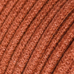 Okrúhly textilný elektrický kábel opletený jutou RN27 oranžový
