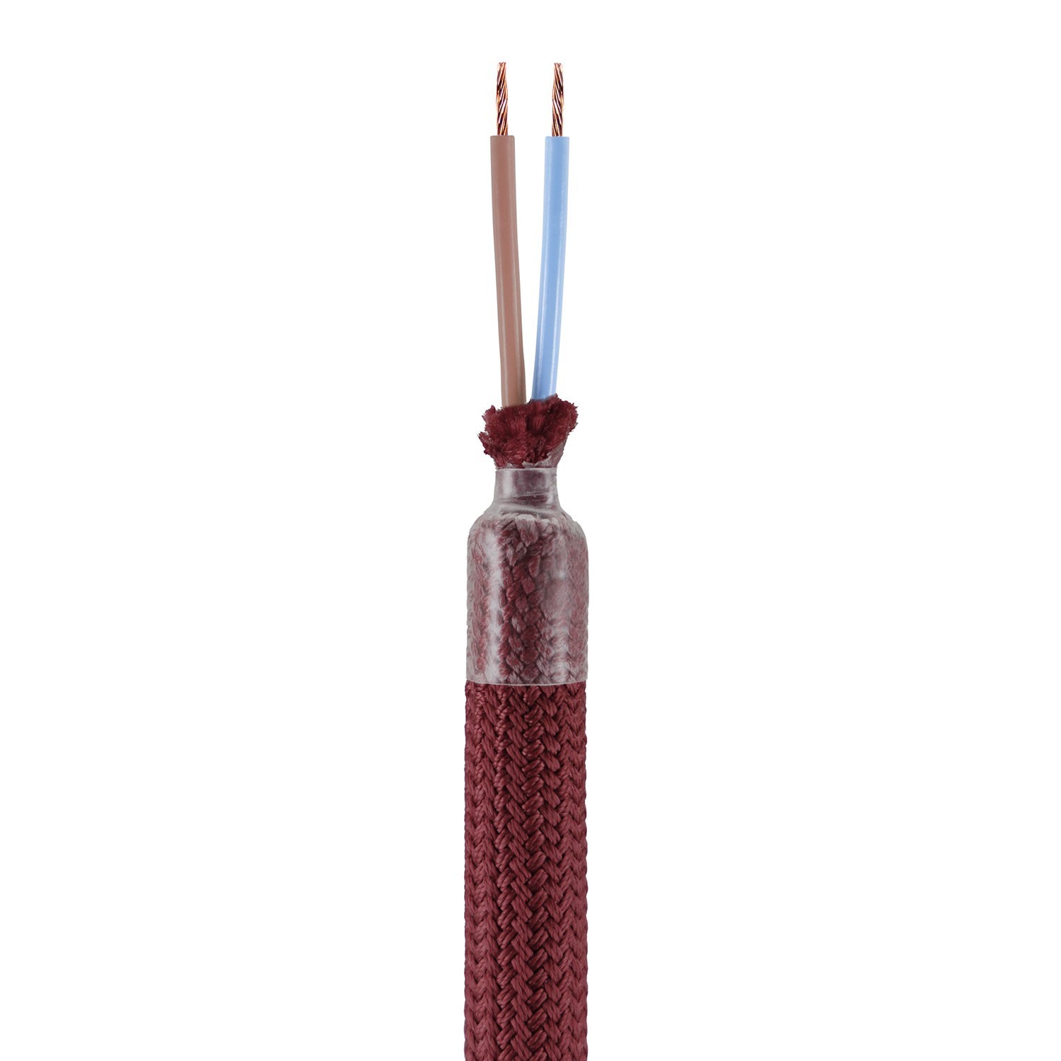 Creative Flex v sade - ohybná trubica potiahnutá vínovočervenou textíliou RM19 s kovovými koncovými svorkami