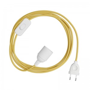 SnakeBis - napájací kábel s objímkou a farebným textilným káblom