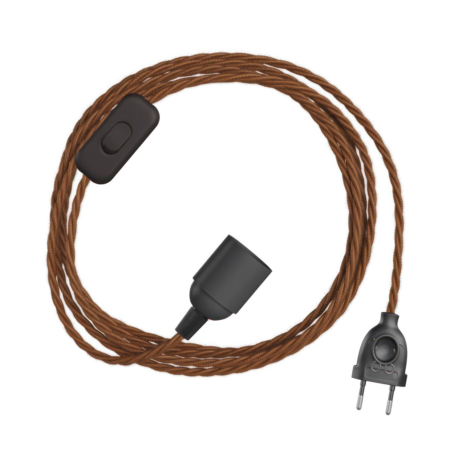 SnakeBis Špirálový - napájací kábel s objímkou a farebným stočeným textilným káblom