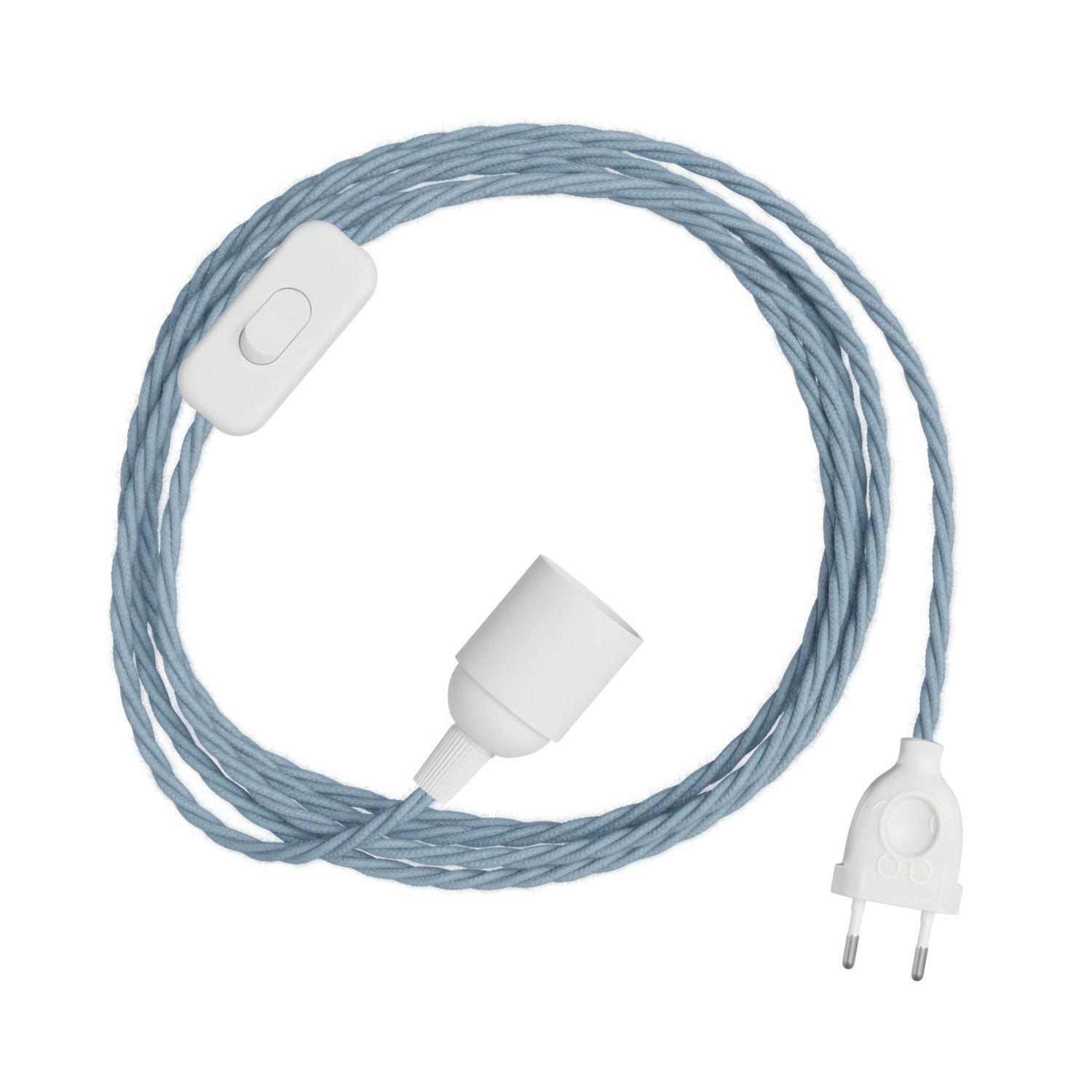 SnakeBis Špirálový - napájací kábel s objímkou a farebným stočeným textilným káblom