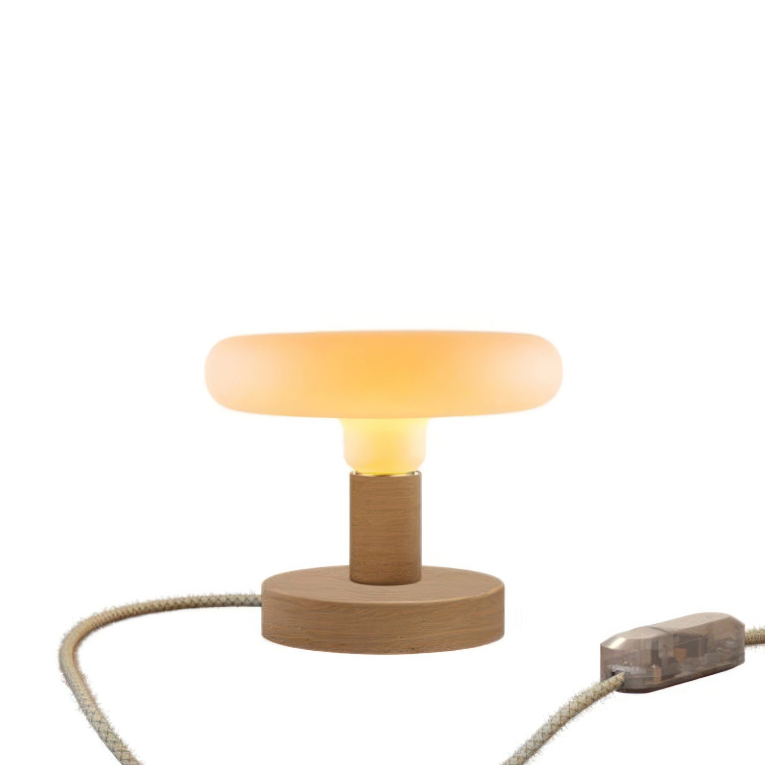 Drevená stolná lampa Posaluce Disk