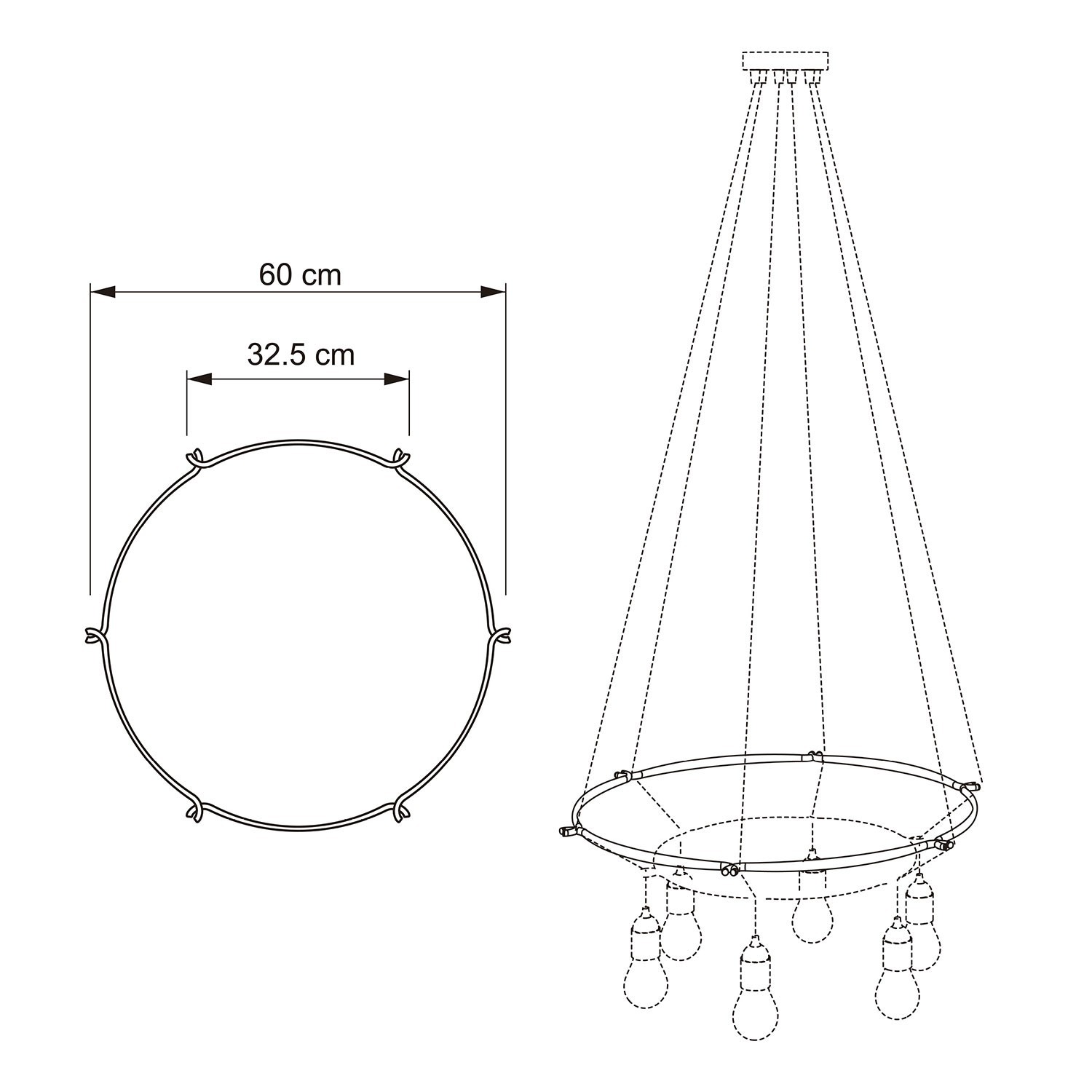 Cage Kruh - kruhová konštrukcia pre lampy