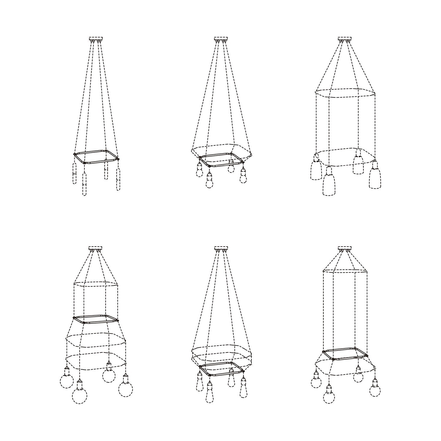 Cage Štvorec - štvorcová konštrukcia pre lampy