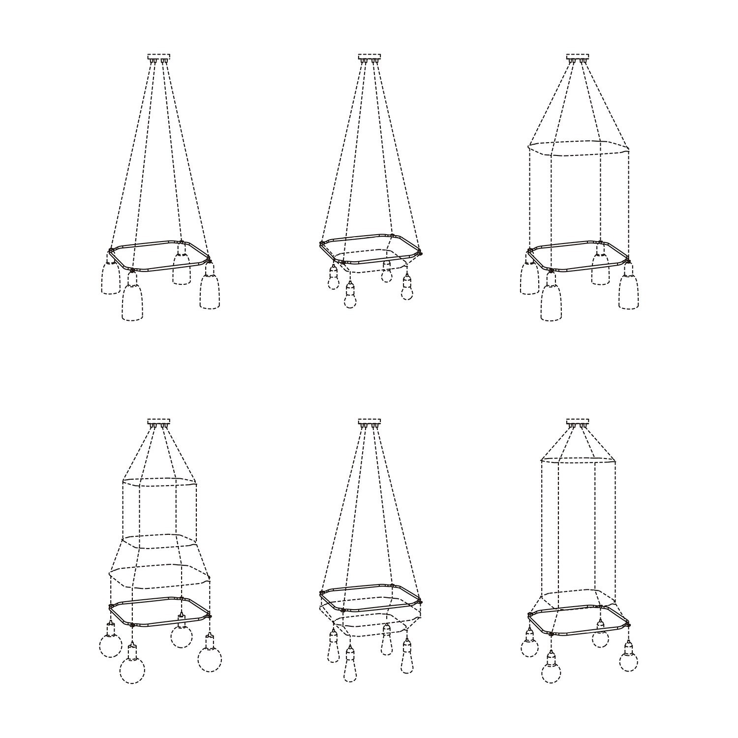 Cage Štvorec - štvorcová konštrukcia pre lampy