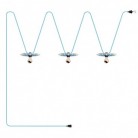 Svetelná reťaz "Maioliche" systému Lumet, textilný kábel dĺžka od 10 m, 3x objímky a tienidlá, háčik a čierna zástrčka
