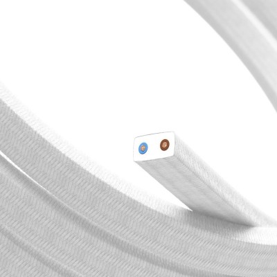 Textilný elektrický kábel pre svetelné šnůry, potiahnutý umelým hodvábom - CM01 Biela - UV odolný