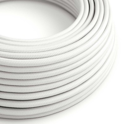 Extra mäkký silikónový elektrický kábel s opticky lesklou bielou textilnou podšívkou - RM01 okrúhly 2x0,75 mm