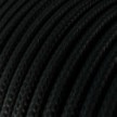 Extra mäkký silikónový elektrický kábel s lesklou látkovou podšívkou Charcoal Black - RM04 okrúhly 2x0,75 mm