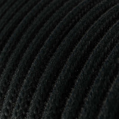 Extra mäkký silikónový elektrický kábel s bavlnenou podšívkou čierna Charcoal - RC04 okrúhly 2x0,75 mm