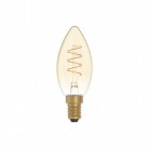 LED zlatá žiarovka C01, rad Carbon, stočené špirálové vlákno, Sviečka C35 2,5W E14 stmievateľná 1800K