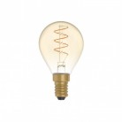 LED zlatá žiarovka C02, rad Carbon, stočené špirálové vlákno, Mini glóbus G45 2,5W E14 stmievateľná 1800K