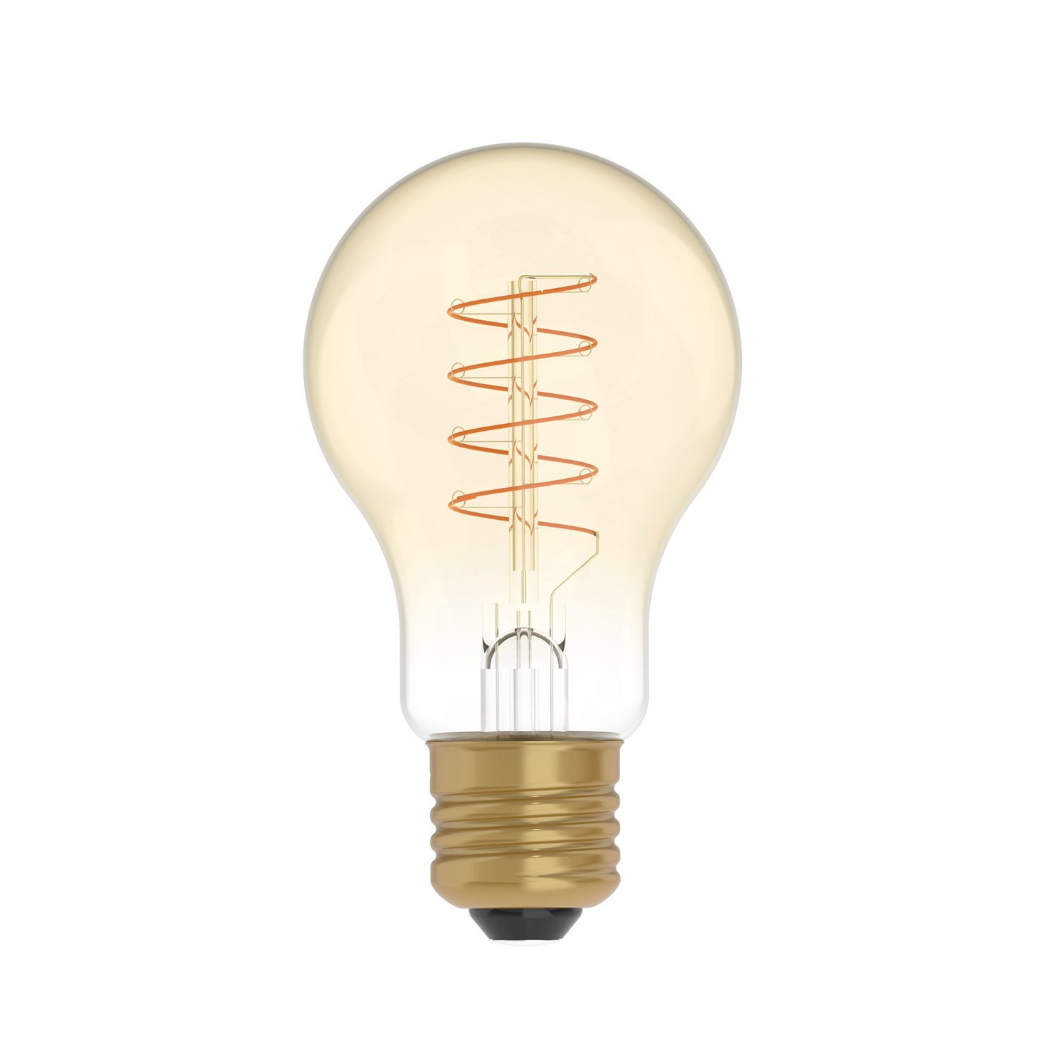 LED zlatá žiarovka C03, rad Carbon, stočené špirálové vlákno, Kvapka A60 4W E27 stmievateľná 1800K