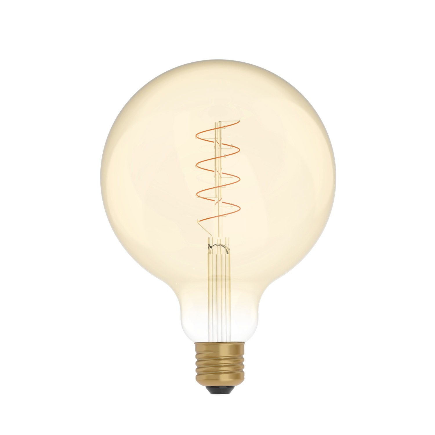 LED zlatá žiarovka C07, rad Carbon, stočené špirálové vlákno, Glóbus G125 4W E27 stmievateľná 1800K