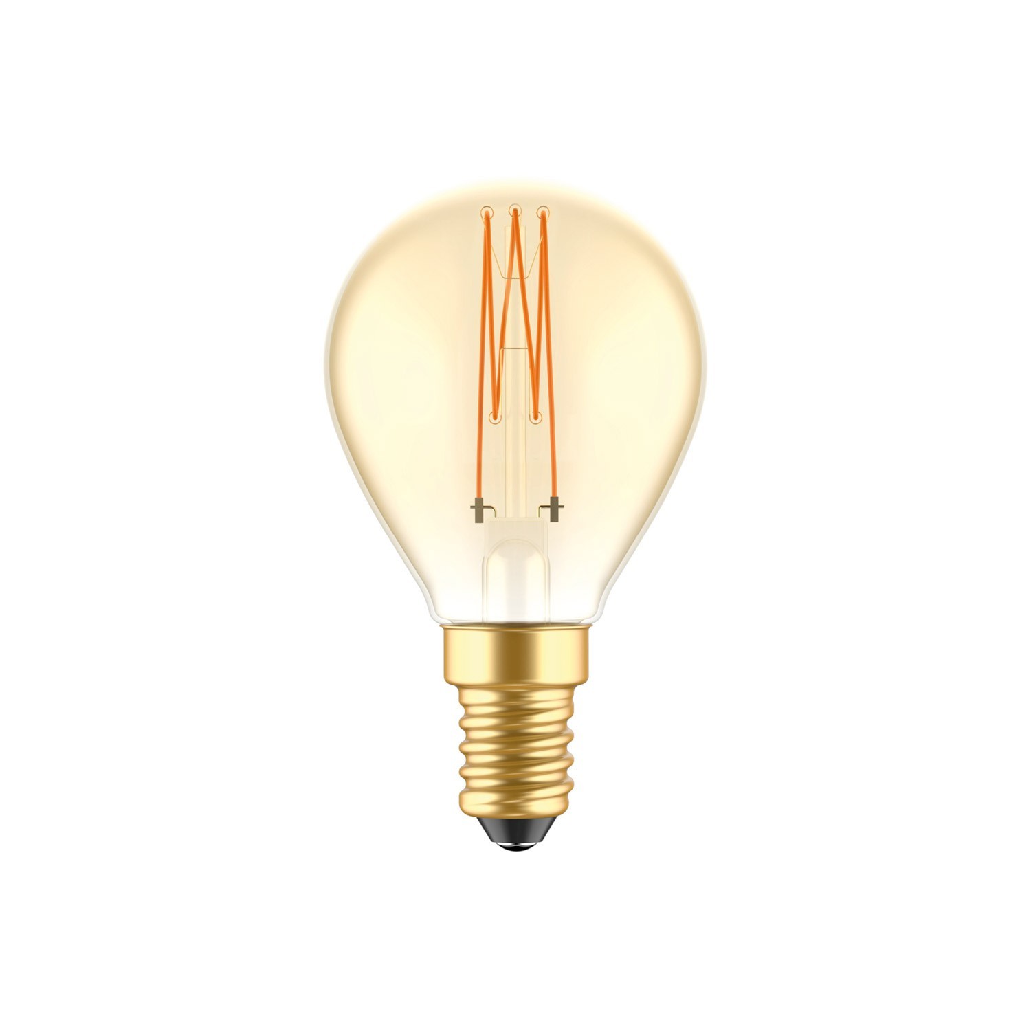 LED zlatá žiarovka C52, rad Carbon, vlákno Klietka, Mini glóbus G45 3,5W E14 stmievateľná 2700K