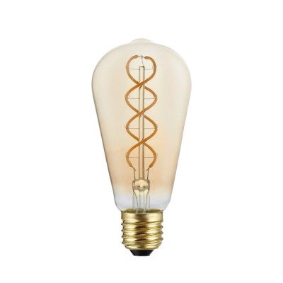 LED žiarovka zlatá B01, rad 5V, špirálové vlákno, Edison ST64 1,3W E27 stmievateľná 2500K
