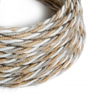 Stočený textilný elektrický kábel jutový, bavlnený a ľanový, Country TN07