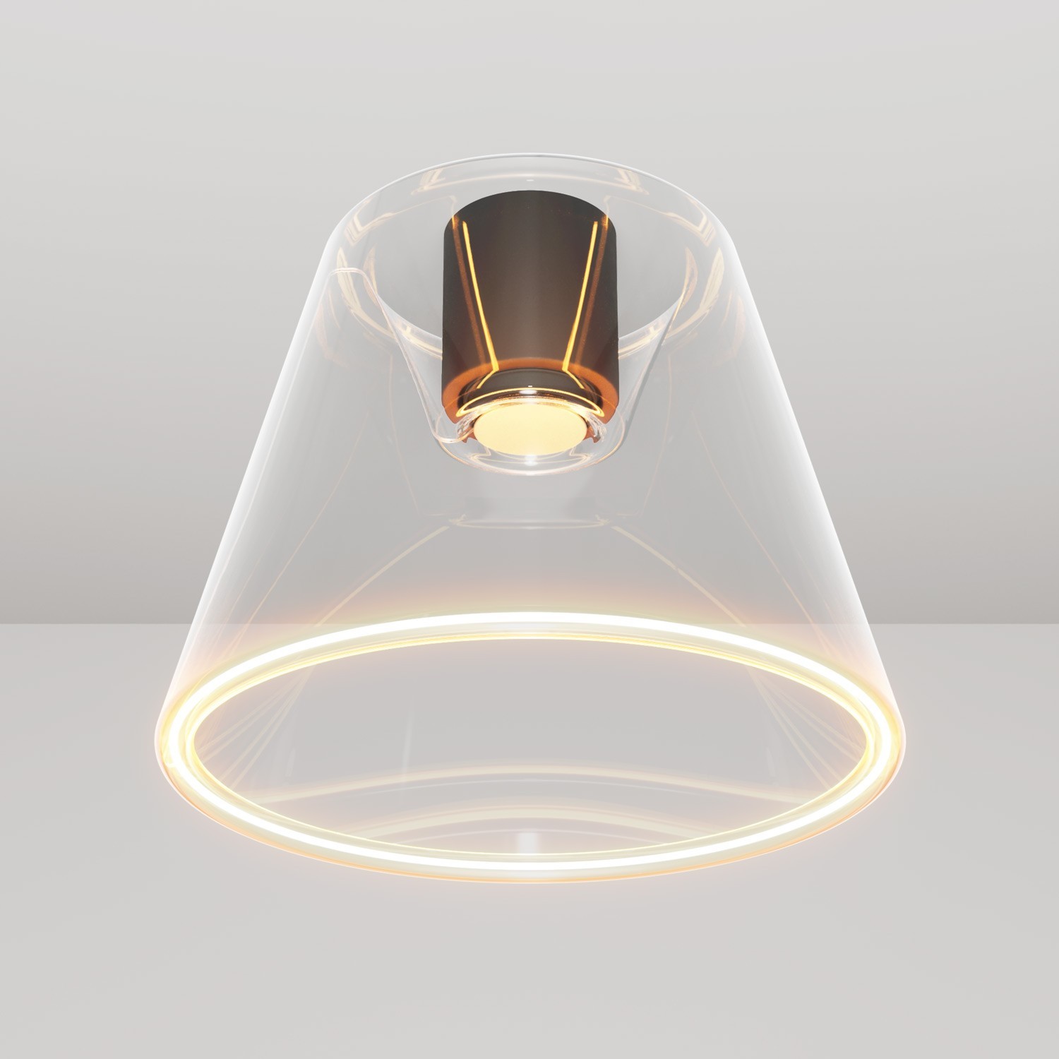 Stropné dizajnové svietidlo s priehľadnou kužeľovou žiarovkou Ghost