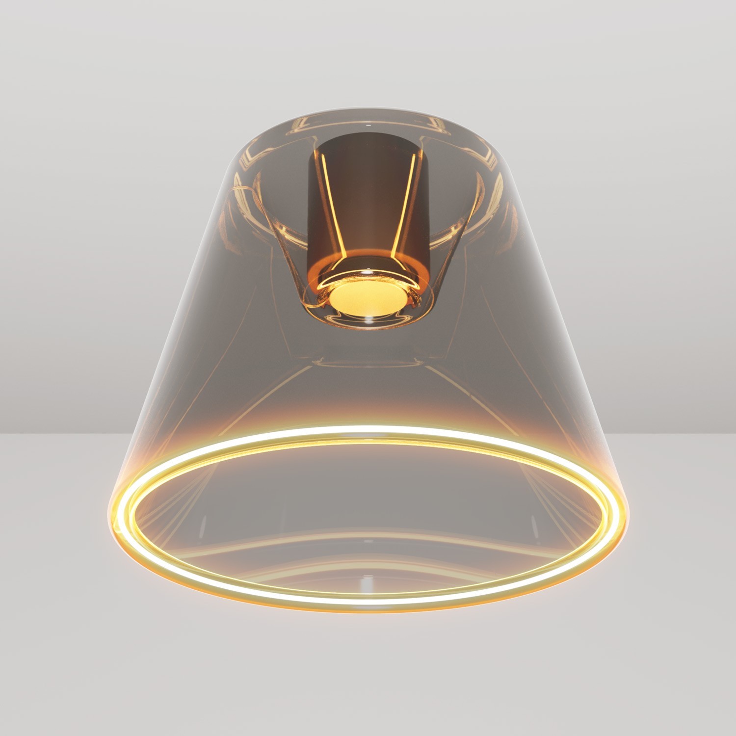Stropné dizajnové svietidlo s dymovou kužeľovou žiarovkou Ghost
