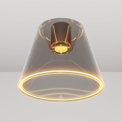 Stropné dizajnové svietidlo s dymovou kužeľovou žiarovkou Ghost