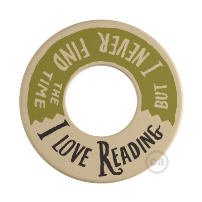 MINI-UFO: obojstranný drevený disk z kolekcie READING BALLSH*T s motívom 2 PAGES + LOVE READING