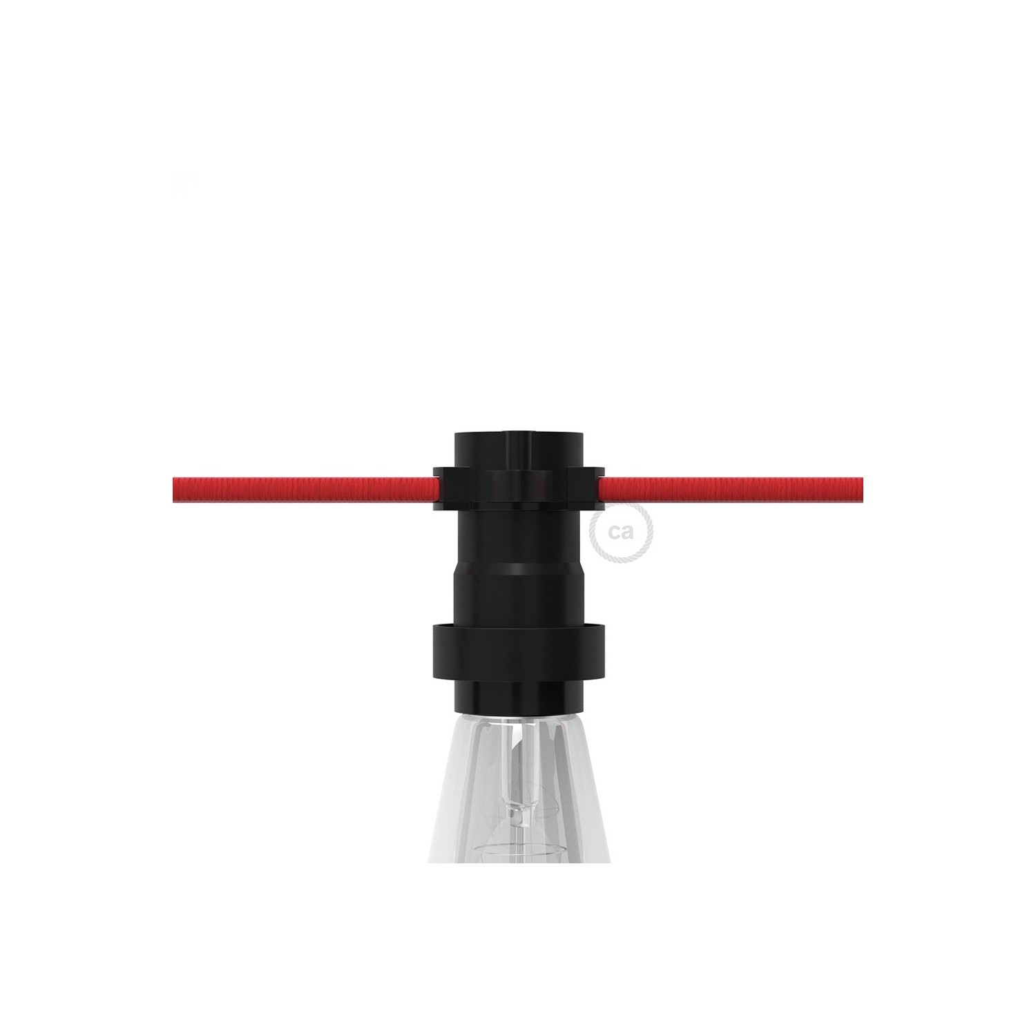 E27 black thermoplastic lamp holder for String Lights