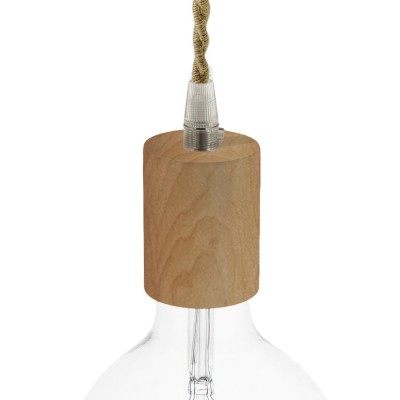 Drevený držiak lampy E27 Kit - Povrchová úprava: Jelša