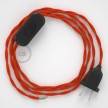 Napájací kábel pre stolnú lampu, TM15 Oranžový hodvábny 1,80 m. Vyberte si farbu zástrčky a vypínača.