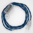 Napájací kábel pre stolnú lampu, TM12 Modrý hodvábny 1,80 m. Vyberte si farbu zástrčky a vypínača.