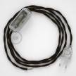 Napájací kábel pre stolnú lampu, TM13 Hnedý hodvábny 1,80 m. Vyberte si farbu zástrčky a vypínača.