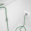 Napájací kábel pre stolnú lampu, RM06 Zelený hodvábny 1,80 m. Vyberte si farbu zástrčky a vypínača.