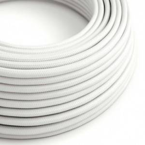 Okrúhly textilný elektrický kábel, umelý hodváb, jednofarebný, RM01 Biela