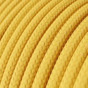 Okrúhly textilný elektrický kábel, umelý hodváb, jednofarebný, RM10 Žltá