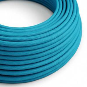 Okrúhly textilný elektrický kábel, umelý hodváb, jednofarebný, RM11 Nebovomodrý