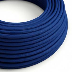 Okrúhly textilný elektrický kábel, umelý hodváb, jednofarebný, RM12 Modrá