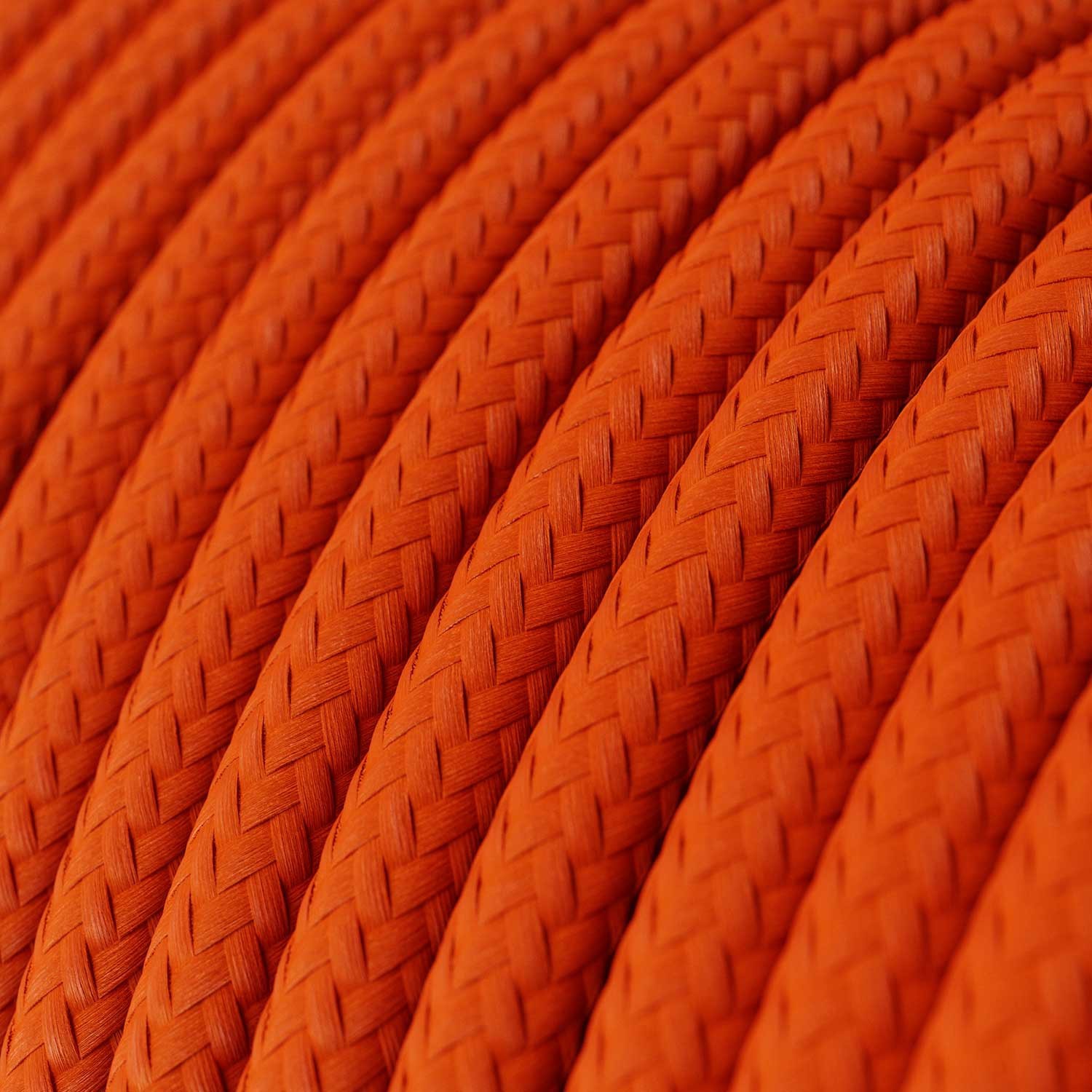 Okrúhly textilný elektrický kábel, umelý hodváb, jednofarebný, RM15 Oranžová