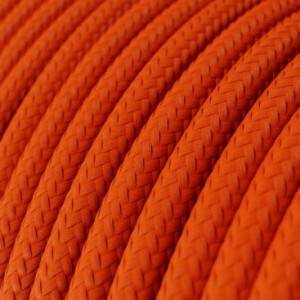 Okrúhly textilný elektrický kábel, umelý hodváb, jednofarebný, RM15 Oranžová