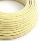 Okrúhly textilný elektrický kábel, umelý hodváb, CikCak, RZ10 Žltá